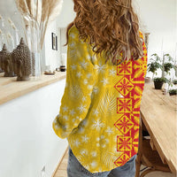Kahili Quilt Hawaii Women Casual Shirt Tropical Flower Seamless Half Style