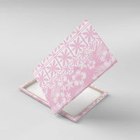 Pastel Pink Kahili Quilt Hawaii Canvas Wall Art Tropical Flower Seamless Half Style LT14 With Frame Pink - Polynesian Pride