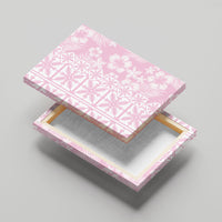 Pastel Pink Kahili Quilt Hawaii Canvas Wall Art Tropical Flower Seamless Half Style LT14 - Polynesian Pride