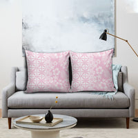 Pastel Pink Kahili Quilt Hawaii Pillow Cover Tropical Flower Seamless Half Style