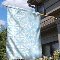 Pastel Blue Kahili Quilt Hawaii Garden Flag Tropical Flower Seamless Half Style