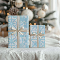 Pastel Blue Kahili Quilt Hawaii Wrapping Paper Tropical Flower Seamless Half Style