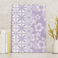 Pastel Purple Kahili Quilt Hawaii Canvas Wall Art Tropical Flower Seamless Half Style