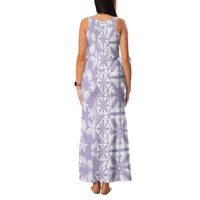 Pastel Purple Kahili Quilt Hawaii Family Matching Tank Maxi Dress and Hawaiian Shirt Tropical Flower Seamless Half Style LT14 - Polynesian Pride