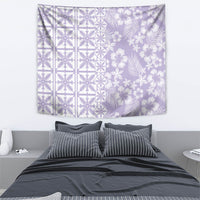 Pastel Purple Kahili Quilt Hawaii Tapestry Tropical Flower Seamless Half Style
