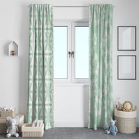Pastel Green Kahili Quilt Hawaii Window Curtain Tropical Flower Seamless Half Style LT14 - Polynesian Pride