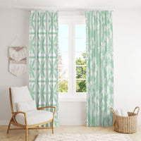 Pastel Green Kahili Quilt Hawaii Window Curtain Tropical Flower Seamless Half Style LT14 - Polynesian Pride