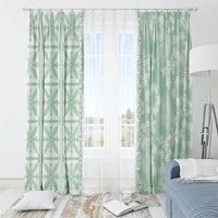 Pastel Green Kahili Quilt Hawaii Window Curtain Tropical Flower Seamless Half Style LT14 - Polynesian Pride