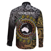 Personalised Australia And Vanuatu Family Matching Tank Maxi Dress and Hawaiian Shirt Aboriginal Lizard Polynesia Ni-Van Pig Tusk LT14 - Polynesian Pride