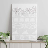Tokelau White Sunday Canvas Wall Art Polynesian Pattern Gardenia Thunbergia