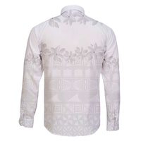 Tokelau White Sunday Family Matching Puletasi and Hawaiian Shirt Polynesian Pattern Gardenia Thunbergia LT14 - Polynesian Pride