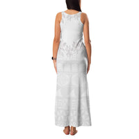 Tokelau White Sunday Family Matching Tank Maxi Dress and Hawaiian Shirt Polynesian Pattern Gardenia Thunbergia LT14 - Polynesian Pride