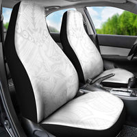 American Samoa White Sunday Car Seat Cover Lotu Tamaiti Plumeria With Samoan Pattern