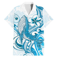 Blue Hawaii Humpback Whale Family Matching Mermaid Dress and Hawaiian Shirt Polynesian Tribal Ocean Vibes LT14 Dad's Shirt - Short Sleeve Blue - Polynesian Pride