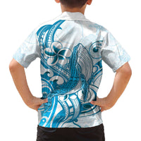 Blue Hawaii Humpback Whale Family Matching Puletasi and Hawaiian Shirt Polynesian Tribal Ocean Vibes LT14 - Polynesian Pride