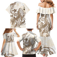 Brown Hawaii Humpback Whale Family Matching Mermaid Dress and Hawaiian Shirt Polynesian Tribal Ocean Vibes LT14 - Polynesian Pride