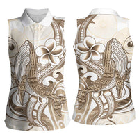 Brown Hawaii Humpback Whale Women Sleeveless Polo Shirt Polynesian Tribal Ocean Vibes LT14 - Polynesian Pride