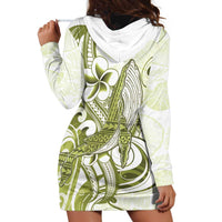 Lime Green Hawaii Hoodie Dress Humpback Whale Tattoo Polynesian Tribal Ocean Vibes LT14 - Polynesian Pride