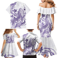 Purple Hawaii Family Matching Mermaid Dress and Hawaiian Shirt Humpback Whale Tattoo Polynesian Tribal Ocean Vibes LT14 - Polynesian Pride