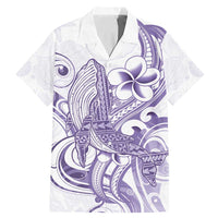 Purple Hawaii Family Matching Mermaid Dress and Hawaiian Shirt Humpback Whale Tattoo Polynesian Tribal Ocean Vibes LT14 Dad's Shirt - Short Sleeve Purple - Polynesian Pride