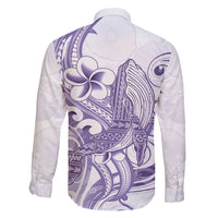 Purple Hawaii Family Matching Off Shoulder Maxi Dress and Hawaiian Shirt Humpback Whale Tattoo Polynesian Tribal Ocean Vibes LT14 - Polynesian Pride