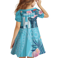 Personalised Hawaii Family Matching Mermaid Dress and Hawaiian Shirt Humpback Whale Tattoo With Tropical Flowers LT14 - Polynesian Pride