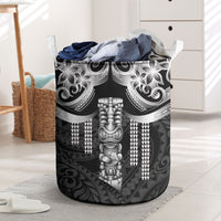 Tiki Drum Hawaii Laundry Basket Hawaiian Kakau Tattoo Style LT14 Black - Polynesian Pride