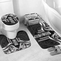 Tiki Drum Hawaii Bathroom Set Hawaiian Kakau Tattoo Style LT14 Mat Set Only (3 pcs) One Size Black - Polynesian Pride