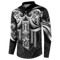 Tiki Drum Hawaii Button Sweatshirt Hawaiian Kakau Tattoo Style LT14 - Polynesian Pride