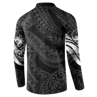 Tiki Drum Hawaii Button Sweatshirt Hawaiian Kakau Tattoo Style LT14 - Polynesian Pride