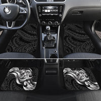 Tiki Drum Hawaii Car Mats Hawaiian Kakau Tattoo Style LT14 Set 4pcs Black - Polynesian Pride