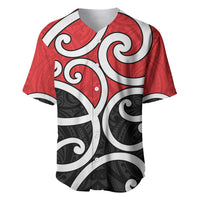 New Zealand Baseball Jersey Maori Koru Tino Rangatiratanga Color LT14 Red - Polynesian Pride