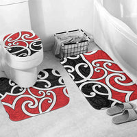 New Zealand Bathroom Set Maori Koru Tino Rangatiratanga Color LT14 Mat Set Only (3 pcs) One Size Red - Polynesian Pride