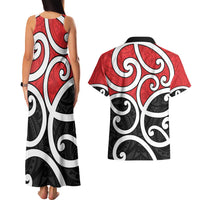 New Zealand Couples Matching Tank Maxi Dress and Hawaiian Shirt Maori Koru Tino Rangatiratanga Color LT14 - Polynesian Pride