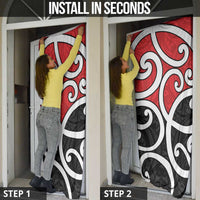 New Zealand Door Cover Maori Koru Tino Rangatiratanga Color LT14 - Polynesian Pride