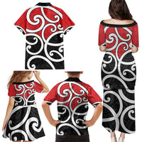 New Zealand Family Matching Puletasi and Hawaiian Shirt Maori Koru Tino Rangatiratanga Color LT14 - Polynesian Pride