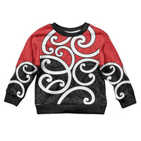 New Zealand Kid Ugly Christmas Sweater Maori Koru Tino Rangatiratanga Color LT14 Kid Red - Polynesian Pride