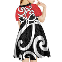 New Zealand Kid Short Sleeve Dress Maori Koru Tino Rangatiratanga Color LT14 - Polynesian Pride