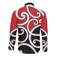 New Zealand Long Sleeve Button Shirt Maori Koru Tino Rangatiratanga Color LT14 - Polynesian Pride
