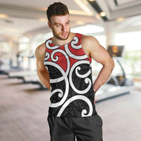 New Zealand Men Tank Top Maori Koru Tino Rangatiratanga Color LT14 Red - Polynesian Pride