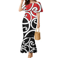 New Zealand Mermaid Dress Maori Koru Tino Rangatiratanga Color LT14 Women Red - Polynesian Pride