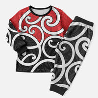New Zealand Christmas Pajama Set Maori Koru Tino Rangatiratanga Color LT14 Men Red - Polynesian Pride
