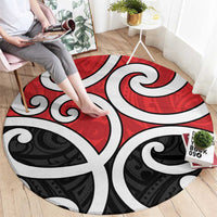 New Zealand Round Carpet Maori Koru Tino Rangatiratanga Color LT14 - Polynesian Pride