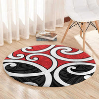 New Zealand Round Carpet Maori Koru Tino Rangatiratanga Color LT14 - Polynesian Pride