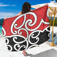 New Zealand Sarong Maori Koru Tino Rangatiratanga Color LT14 One Size 44 x 66 inches Red - Polynesian Pride