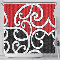 New Zealand Shower Curtain Maori Koru Tino Rangatiratanga Color LT14 - Polynesian Pride