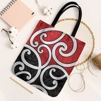 New Zealand Tote Bag Maori Koru Tino Rangatiratanga Color LT14 Black Strap One Size Red - Polynesian Pride