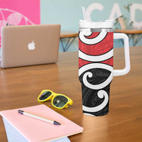 New Zealand Tumbler With Handle Maori Koru Tino Rangatiratanga Color LT14 - Polynesian Pride