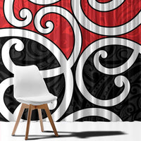 New Zealand Window Curtain Maori Koru Tino Rangatiratanga Color LT14 - Polynesian Pride