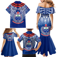 Samoa Rugby Family Matching Mermaid Dress and Hawaiian Shirt 2023 Go Manu Samoa With Ula Fala Style LT14 - Polynesian Pride